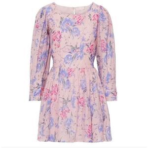 LoveShackFancy Ross Mini Dress in Whispering Lilac Floral Silk Cotton Dress 4